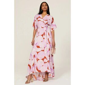 Hutch Floral Wrap Maxi in Pink Purple